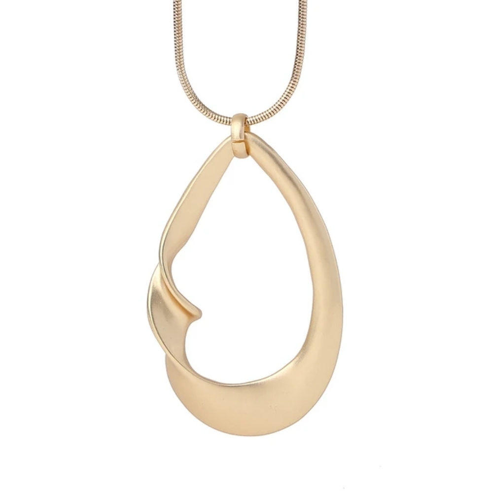 Fashion Jewelry Gold-Tone Asymmetric Loop Shaped 14" Gold-Tone Rope Style Neck